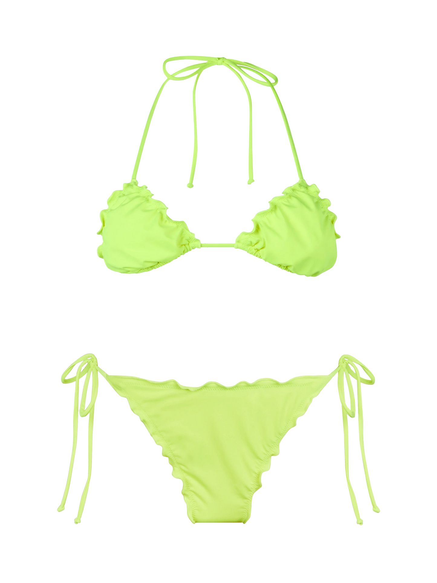 Woman fluo yellow classic triangle bikini Sagittarius Miami - MC2 Saint Barth