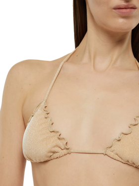 Sagittarius beige lurex classic triangle top - MC2 Saint Barth