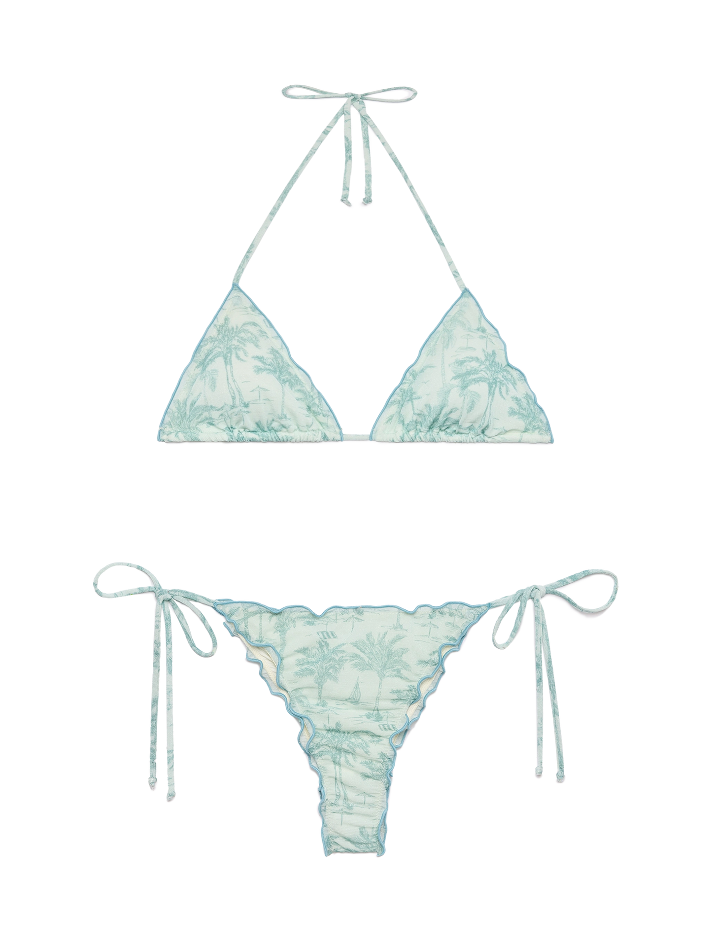 Classic triangle lurex bikini Sagittarius Miami with toile de jouy print - MC2 Saint Barth