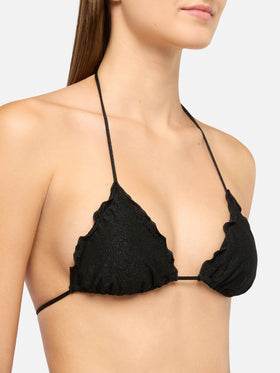 Sagittarius top a triangolo classico in lurex nero