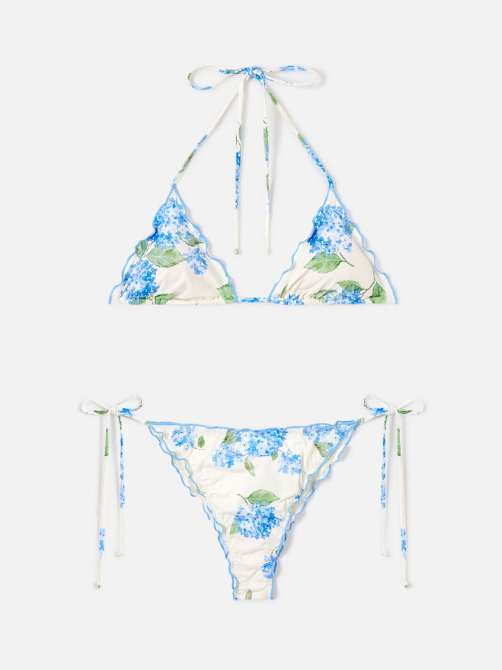 Classic triangle bikini Sagittarius Miami with floral print