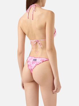 Freche Badehose „Miami“ mit Toile-de-Jouy-Print – Klassisches Triangel-Top „Sagittarius“ mit Toile-de-Jouy-Print
