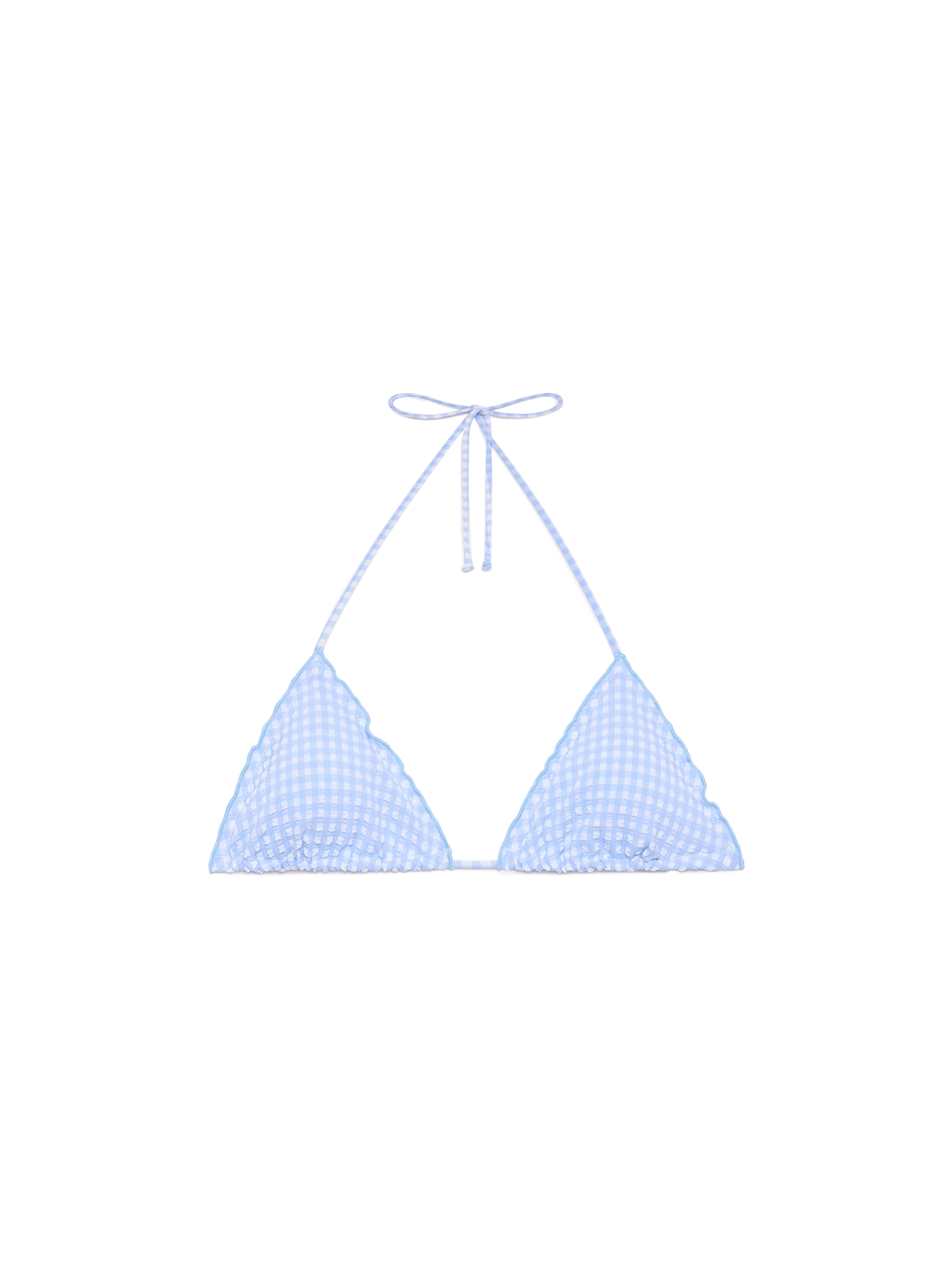 Sagittarius seersucker classic triangle top with gingham print - MC2 Saint Barth