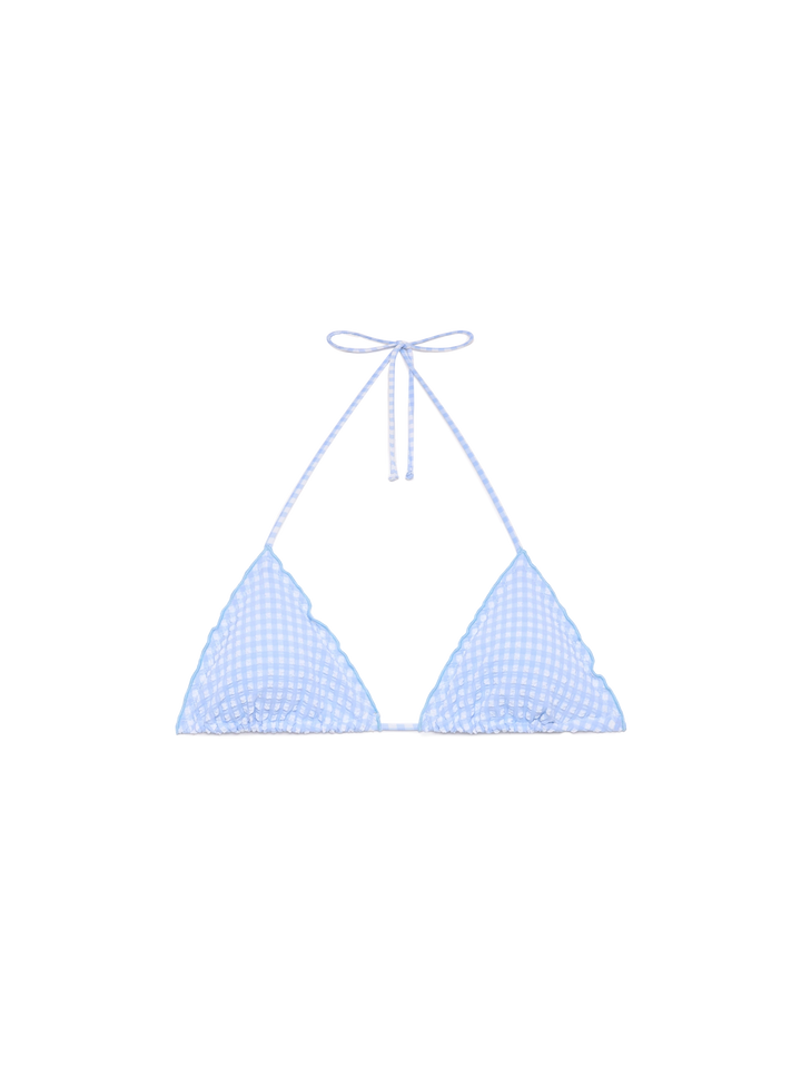 Sagittarius seersucker classic triangle top with gingham print - MC2 Saint Barth