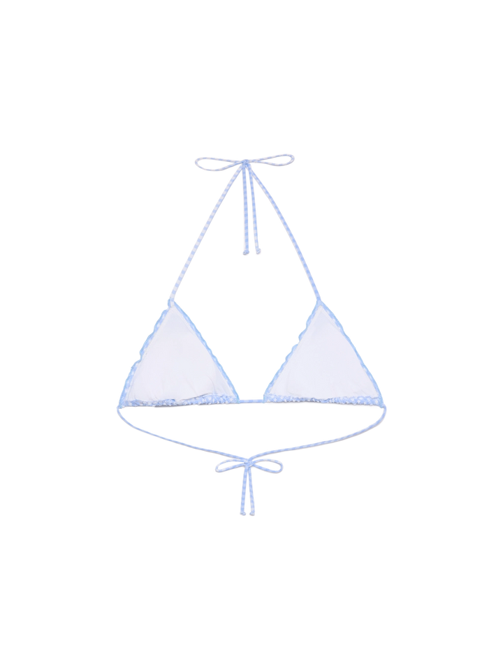 Sagittarius seersucker classic triangle top with gingham print - MC2 Saint Barth
