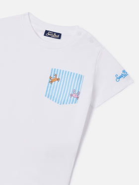 Samy t-shirt with pocket and striped bloomer with crab print set