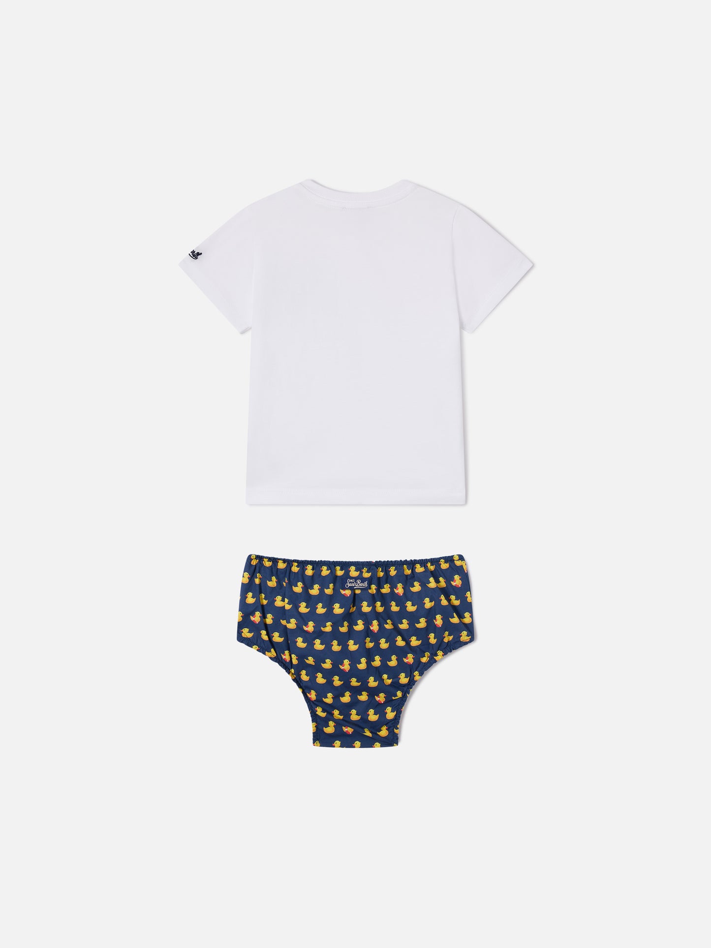 Set Samy t-shirt con taschino e copri pannolino stampa ducky