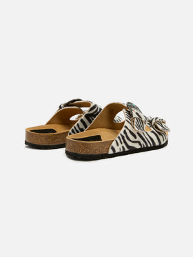 Buckle sandals in cavallino zebrato | TAJI SPECIAL EDITION