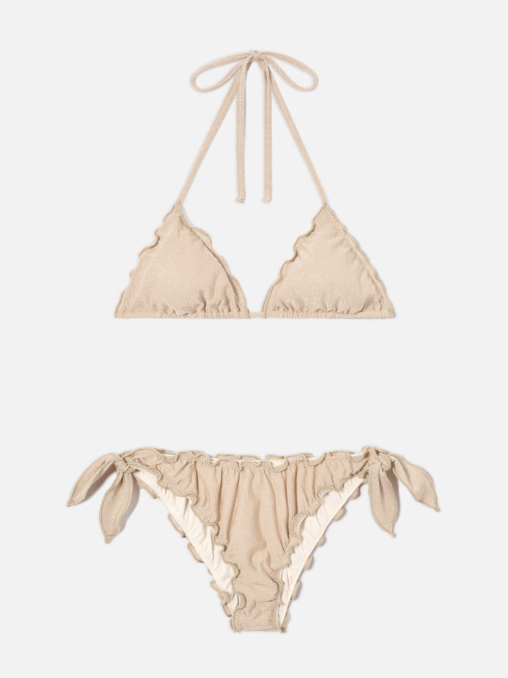 Bikini Sarius triangolo in lurex  oro tinta unita