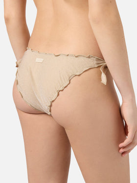 Bikini Sarius triangle in solid gold lurex