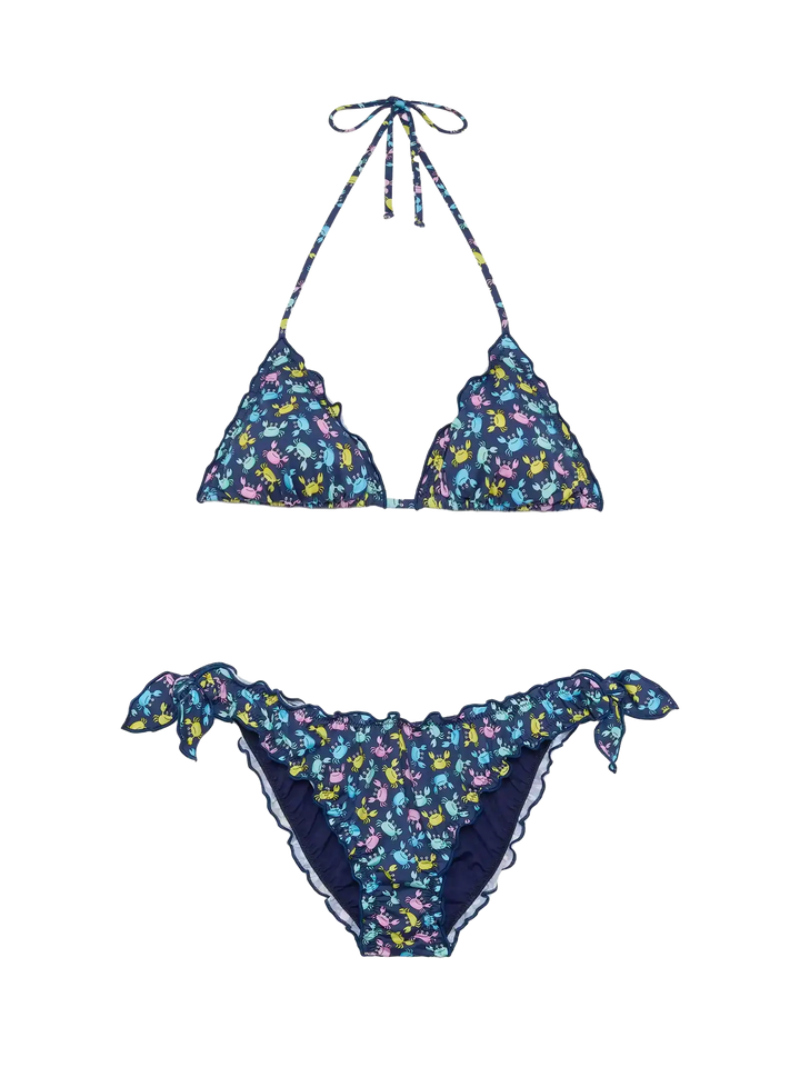 Sarius triangle classic bikini with crab print - MC2 Saint Barth