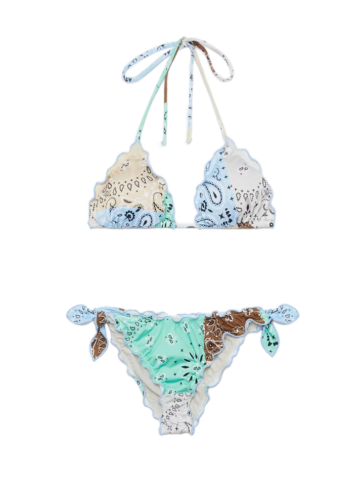 Sarius triangle classic bikini with bandanna print