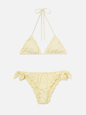 Triangle bikini Sarius in yellow sangallo