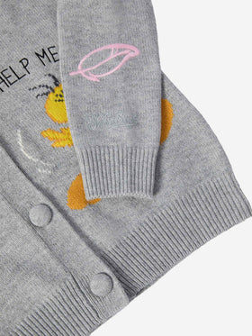 Sasi Donegal-wool blend cardigan with Titti e Silvestro jacquard | WARNER BROS. SPECIAL EDITION