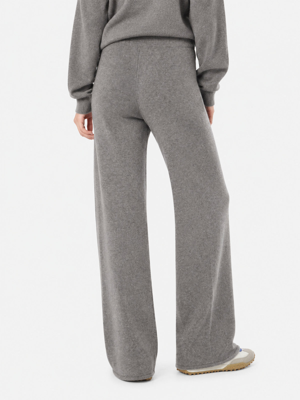 Knitted grey palazzo pants