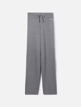 Gestrickte graue Palazzo-Hose