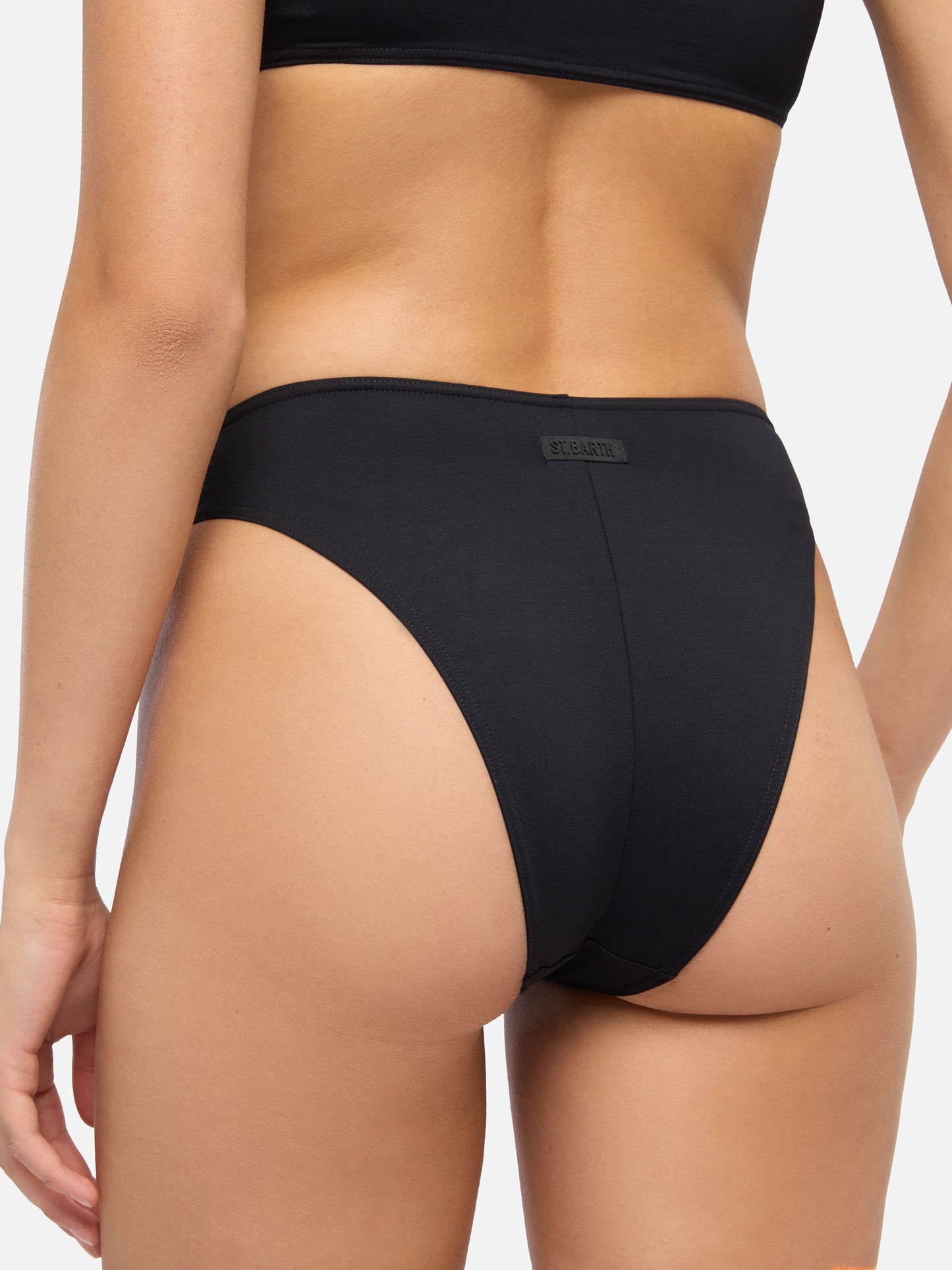 Bandeau bikini Rebby Sibilla with high waist high leg swim briefs in black