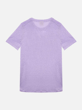 Leinen-T-Shirt mit St. Tropez Habituè-Stickerei