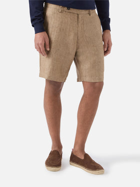 Short de bermuda Brown Sebastian en pur lin 