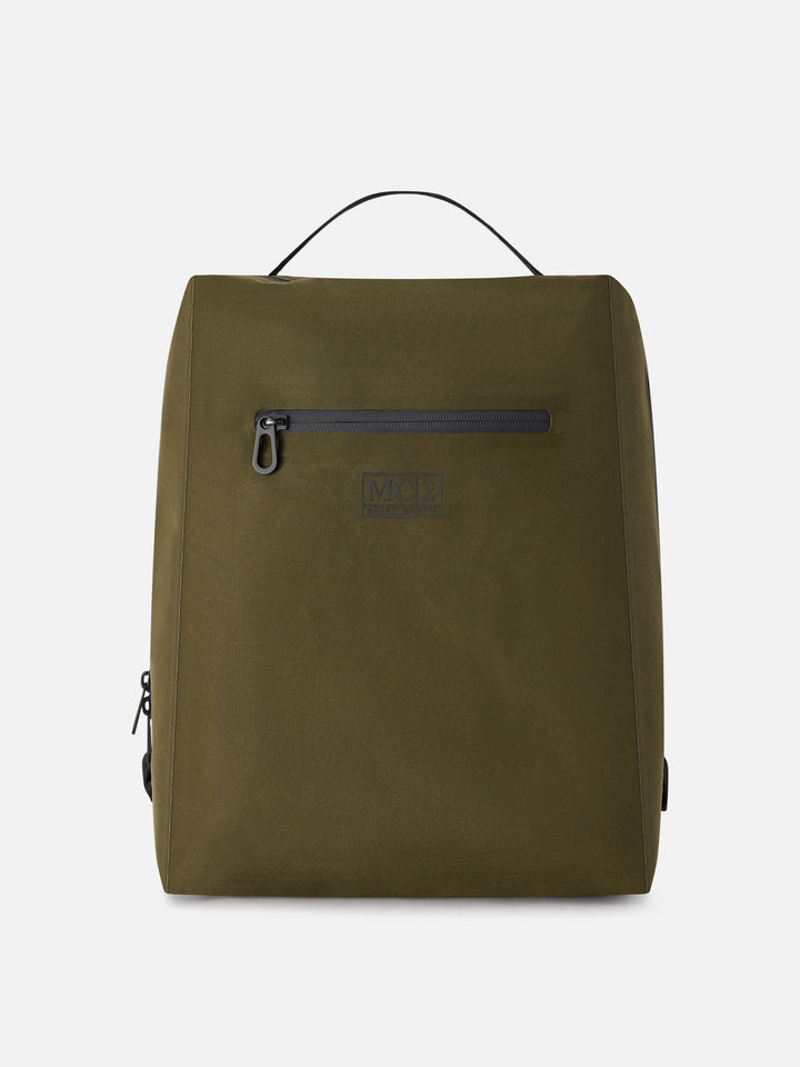 Mochila encerada sin costuras verde militar 