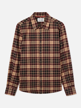 Chemise en flanelle Seefeld marron avec broderie Après Ski Habitué au dos 