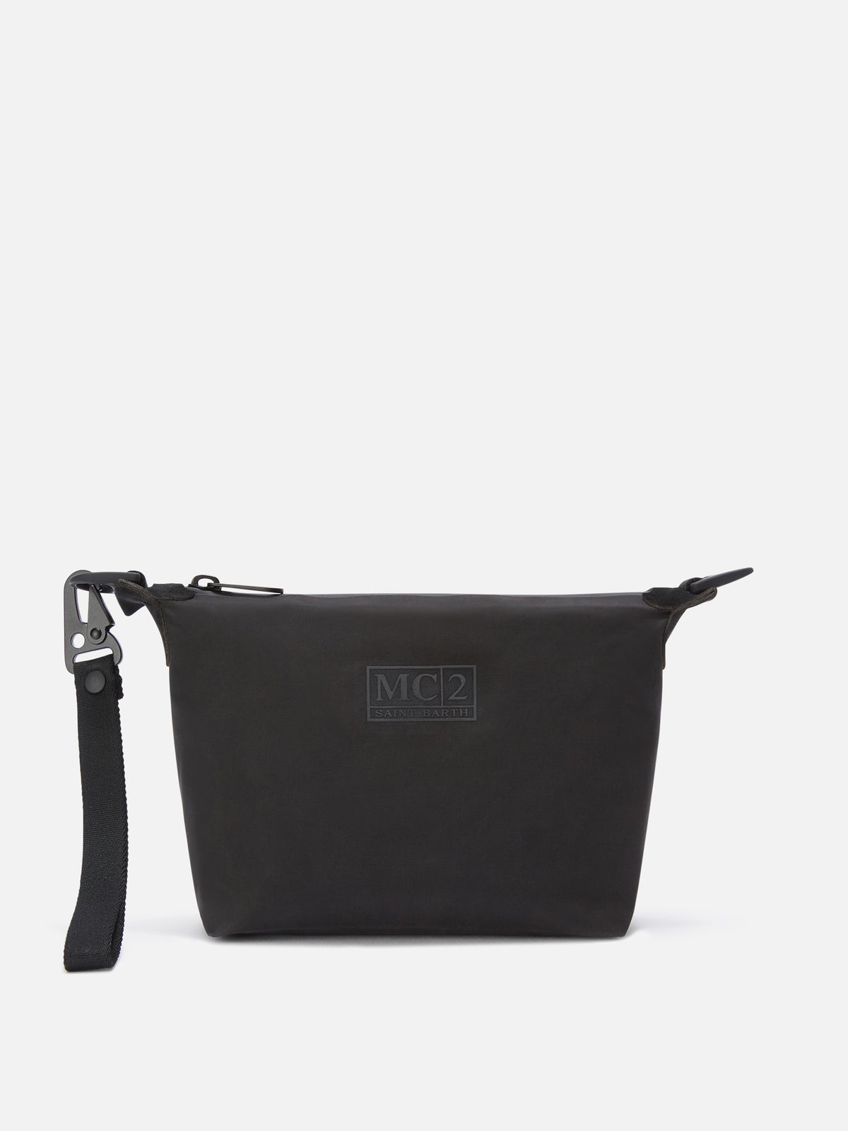 pouch noir ciré sans coutures 