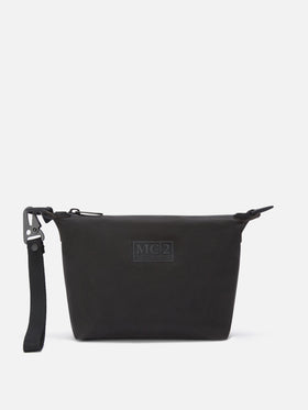 pouch noir ciré sans coutures 