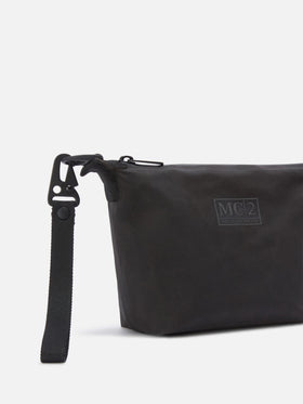 pouch noir ciré sans coutures 