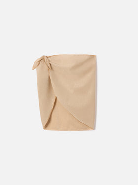 Sery Jr short pareo in gold lurex viscose knit