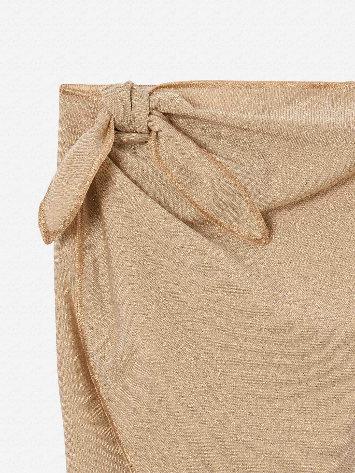 Sery Jr short pareo in gold lurex viscose knit