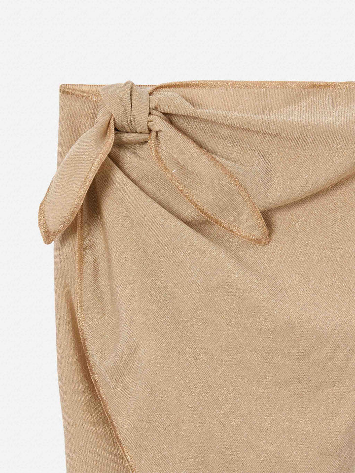Sery Jr short pareo in gold lurex viscose knit