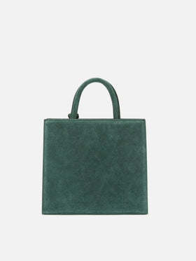 Borsa a mano Shop Bag Midi in pelle scamosciata verde