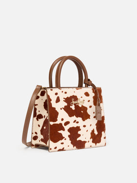 Shop Bag Midi in cavallino con stampa muccata