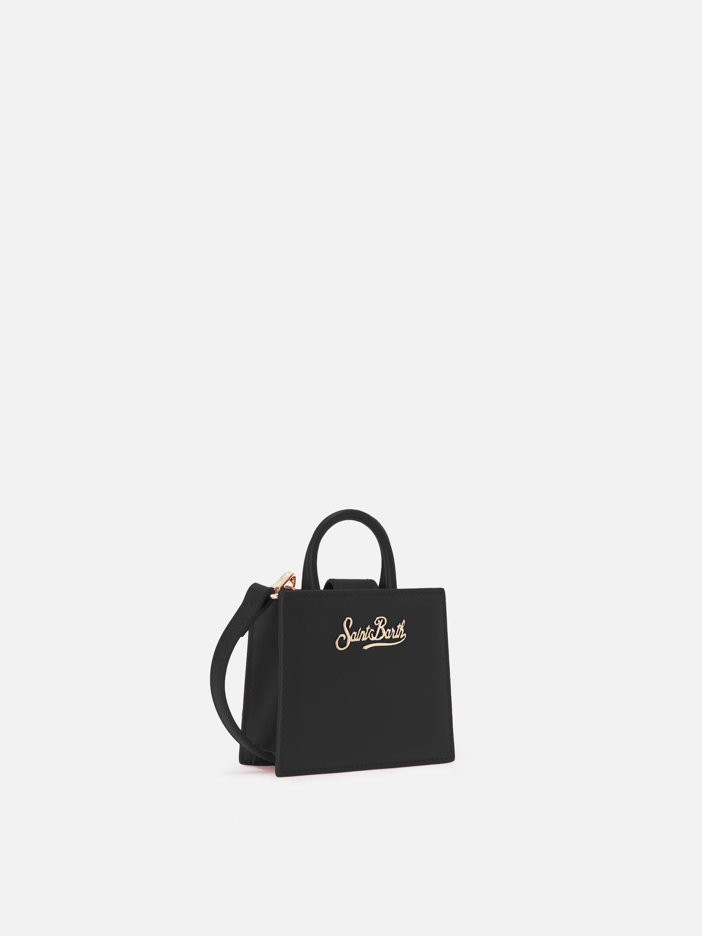 Shop Bag Micro in pastel black leather