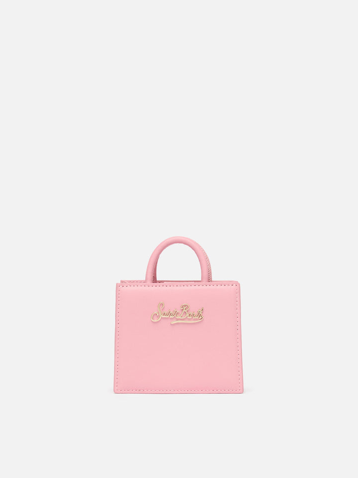 Shop Bag Micro in pelle rosa pastello