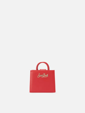 Borsa Shop Bag Micro in pelle rossa