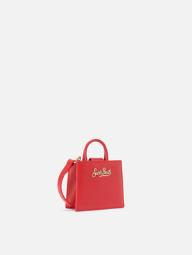 Borsa Shop Bag Micro in pelle rossa