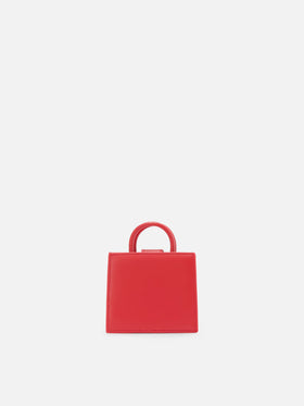 Borsa Shop Bag Micro in pelle rossa