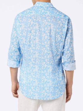 Man muslin cotton shirt Sikelia with micro flower print - MC2 Saint Barth