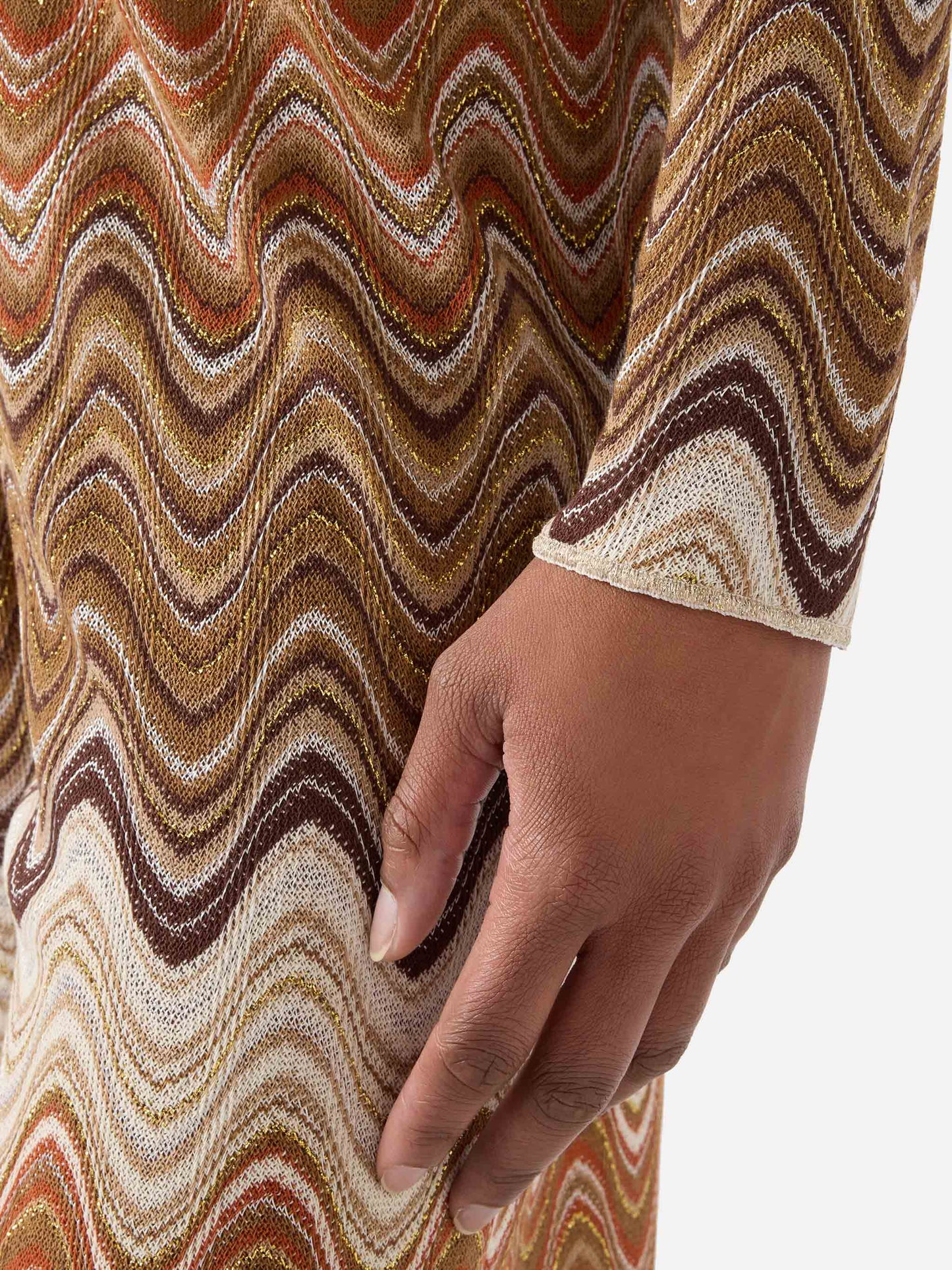 Siviglia cropped degradé raschel top with wave pattern