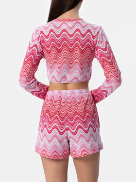 Camiseta corta de punto raschel para mujer Siviglia 