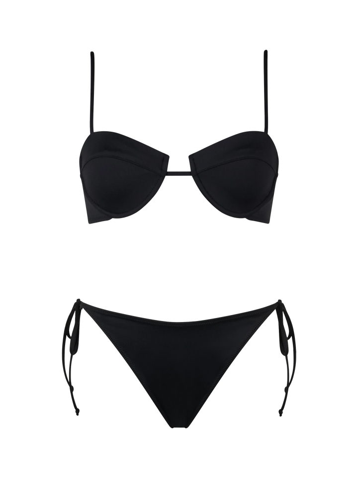 Woman black underwired bralette bikini Salina Virgo - MC2 Saint Barth
