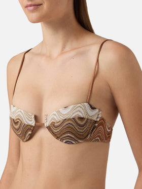 Haut de bikini balconnet Salina en tissu raschel dégradé 