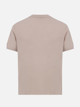 Sloan stone grey buttonless knitted polo shirt - MC2 Saint Barth