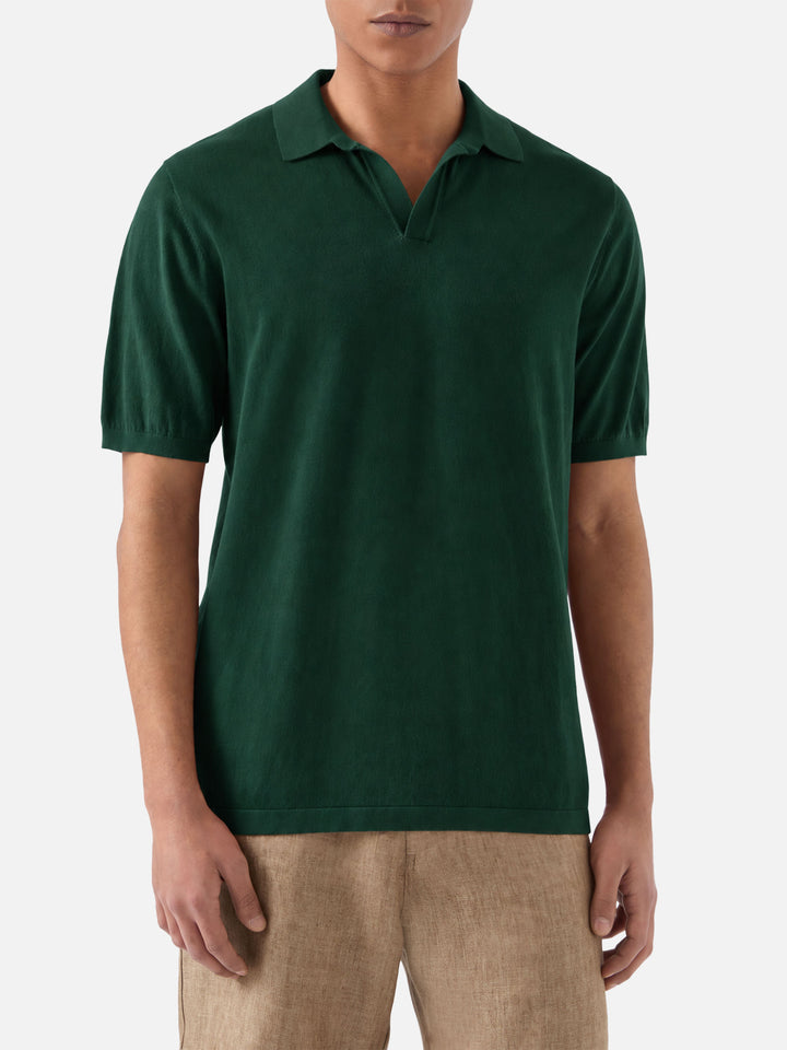 Polo en maille sans boutons British green Sloan 