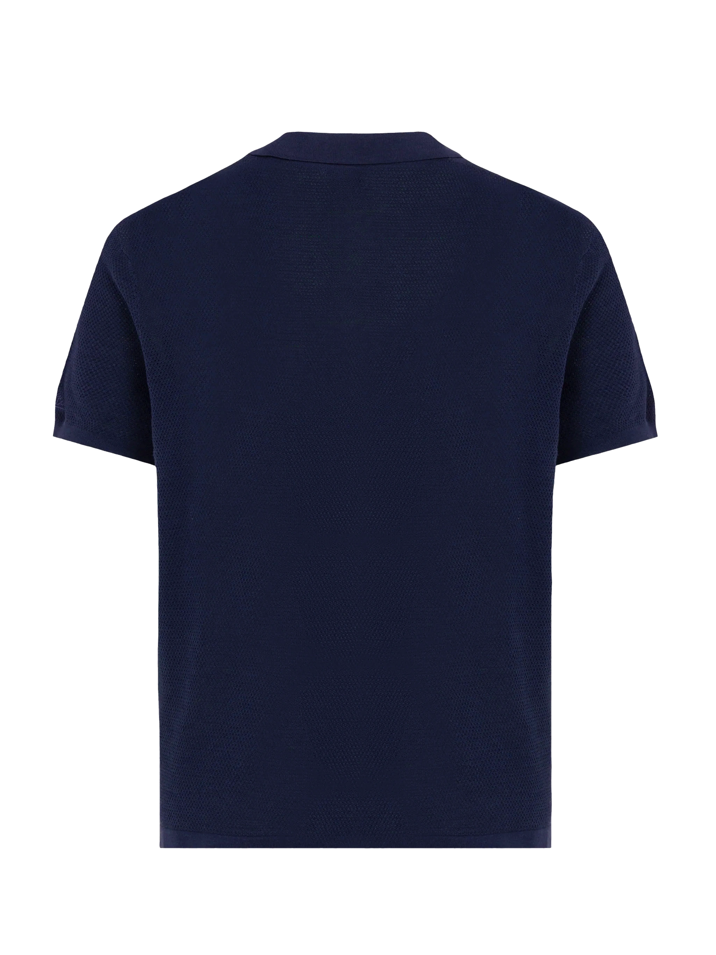 Sloan navy blue mesh buttonless knitted polo shirt - MC2 Saint Barth