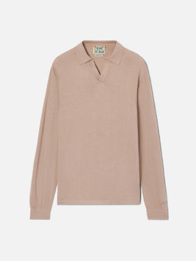 Sloan Poloshirt aus High-Twist-Baumwolle in Taupe 