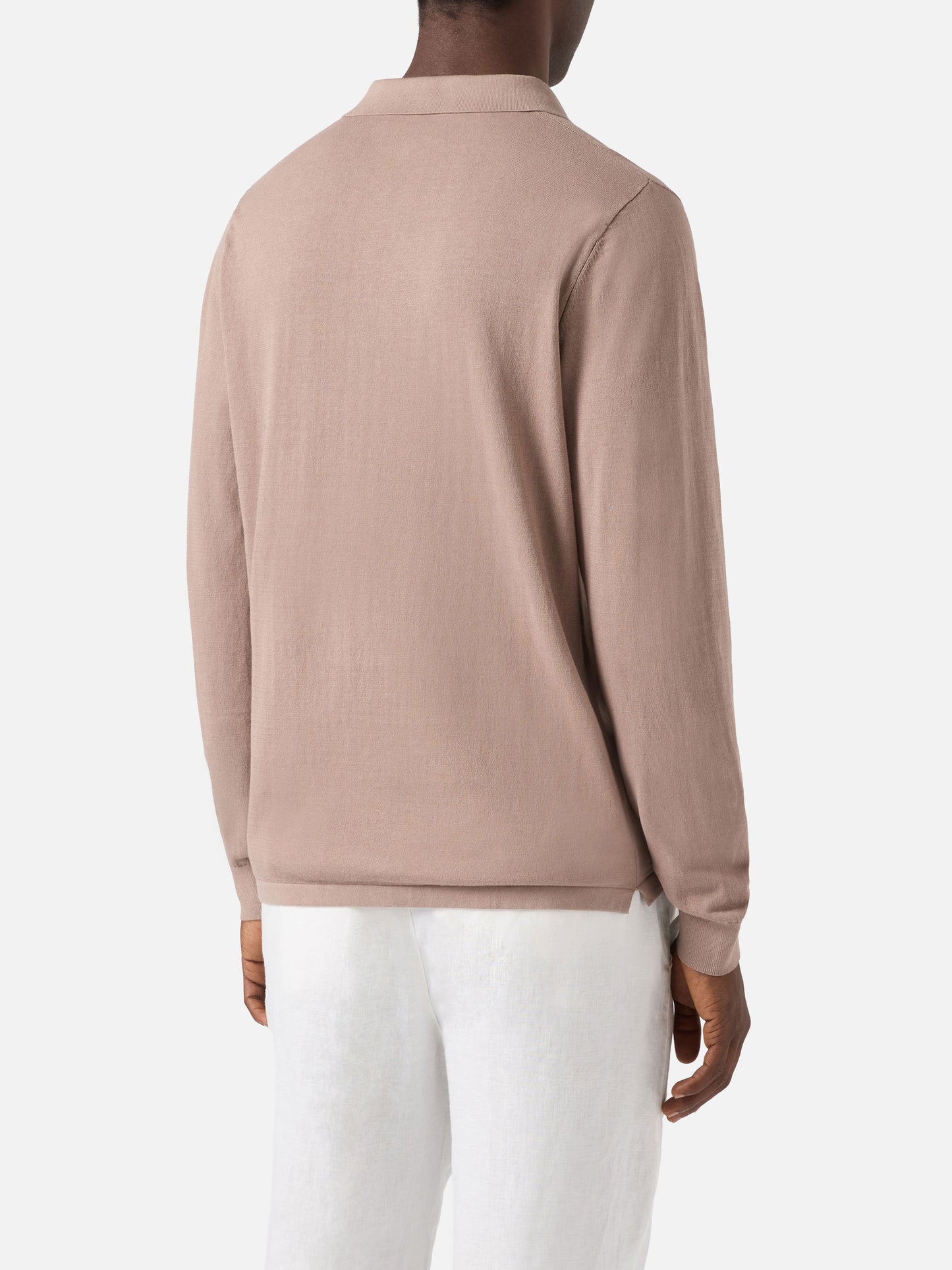 Sloan Poloshirt aus High-Twist-Baumwolle in Taupe 