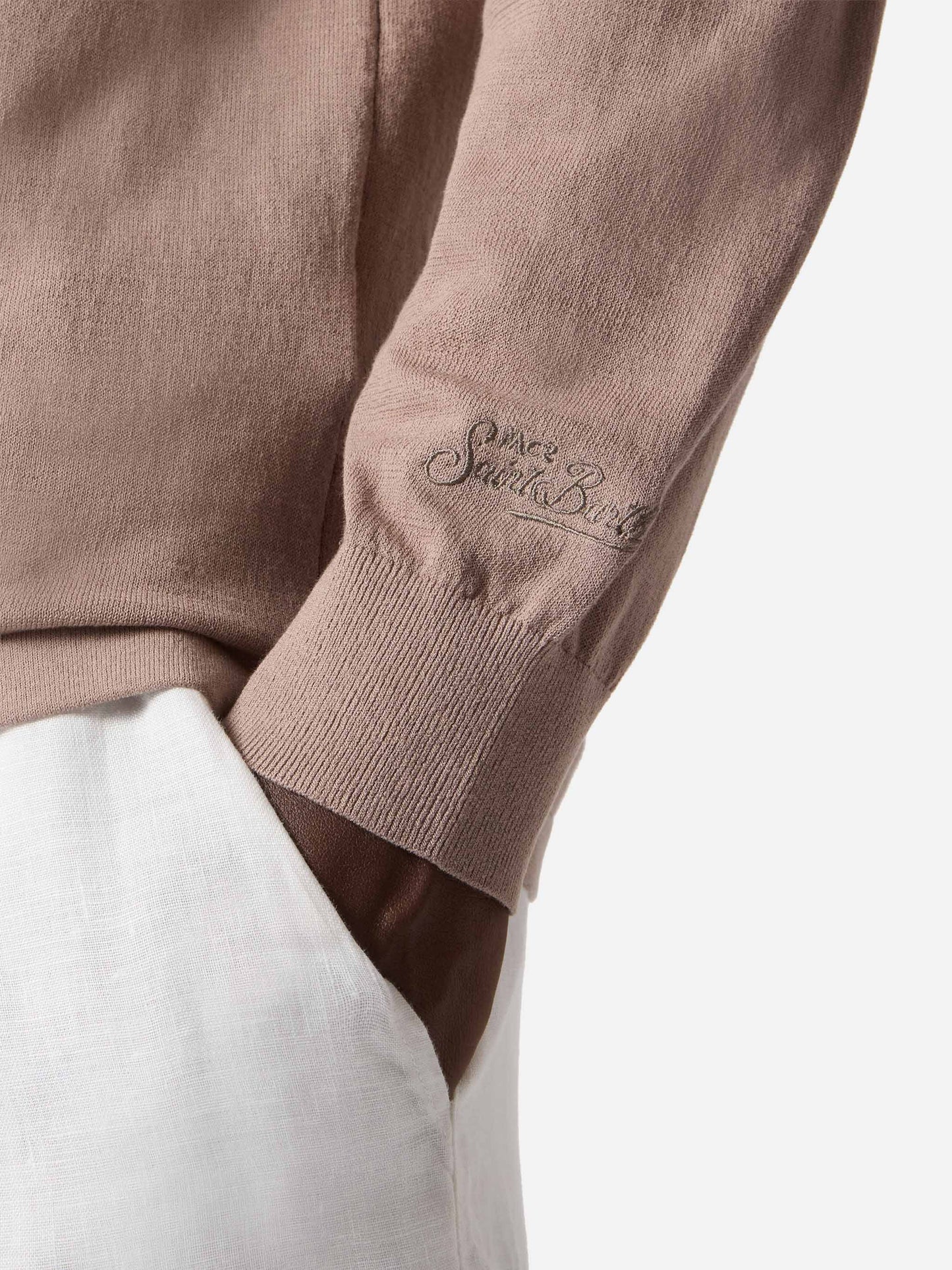 Sloan Poloshirt aus High-Twist-Baumwolle in Taupe 