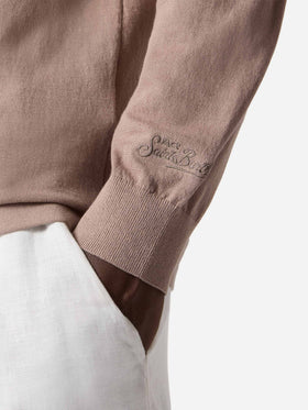 Sloan Poloshirt aus High-Twist-Baumwolle in Taupe 